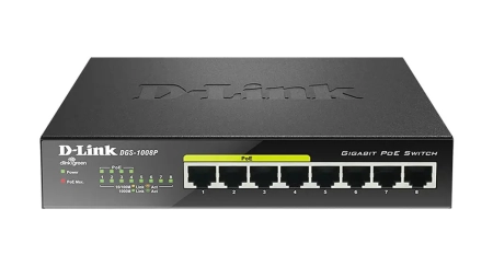 D-Link (DGS-1008P) - 8-Port Gigabit PoE Switch