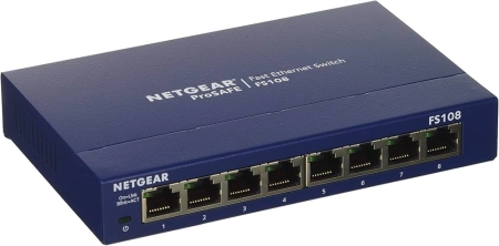 NETGEAR (FS108) - 8-Port Fast Ethernet Switch - Blue