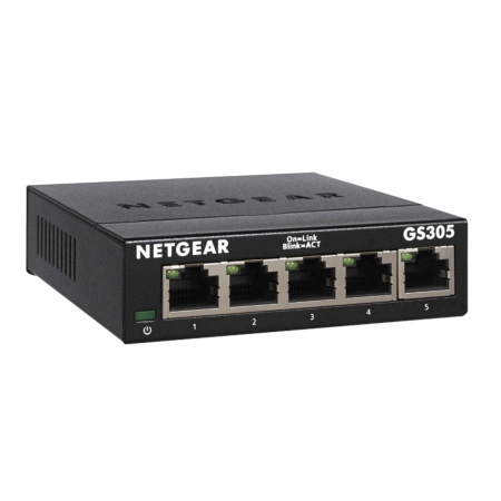 NETGEAR (GS305) - 5-Port Gigabit Unmanaged Switch - Black