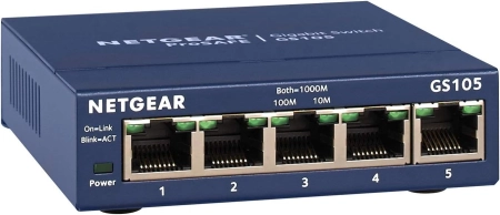NETGEAR ProSafe (GS105) - 5-Port Gigabit Switch - Blue