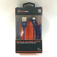 Blackweb Micro-USB Charge And Sync Cable - Braided - 10ft